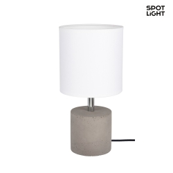 Table luminaire STRONG ROUND, E27, white shade, base gray