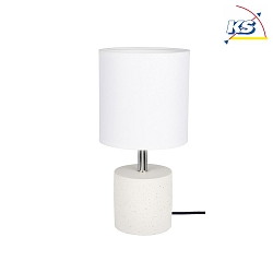 Bordlampe STRONG ROUND, 1xE27, skrm hvid, basis hvid