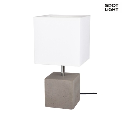 Table luminaire STRONG SQUARE, E27, white shade, base gray