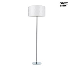 Floor lamp MAXIMA, 1xE27, base chrome, shade white