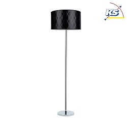 Floor lamp MAXIMA, 1xE27, base chrome, shade black