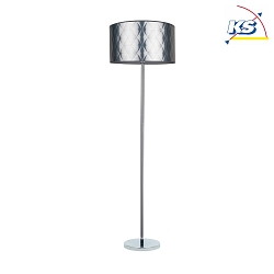 Floor lamp MAXIMA, 1xE27, base chrome, shade silver