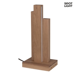 LED table luminaire  MANHATTAN, 3-flame, 16W 3000K 1470lm, with touch dimmer, oiled oak / anthracite