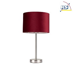 Table lamp SCARLETT, 1xE27, base satin, burgundy