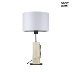 Bordlampe PINO, E27, skrm hvid, pine natur / sort