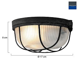 ceiling luminaire LISANNE 1 flame E27 IP20, black dimmable