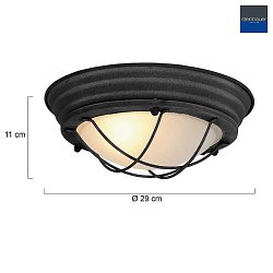 ceiling luminaire LISANNE 1 flame E27 IP20, black dimmable
