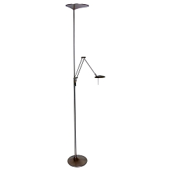 Steinhauer Standerlampe ZODIAC LED, 2-flammer, med l�searm, s�lv