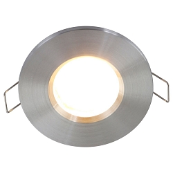 recessed luminaire P�LITE SPOT round, rigid, with open cable GU10 IP44, steel brushed dimmable