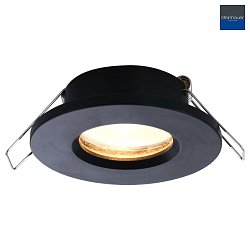 recessed luminaire PLITE SPOT round, rigid, with open cable GU10 IP44, black matt dimmable