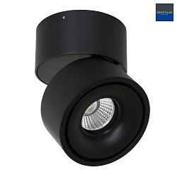 ceiling luminaire FEZ 1 flame, round, swivelling, rotatable, set back IP20, black matt dimmable