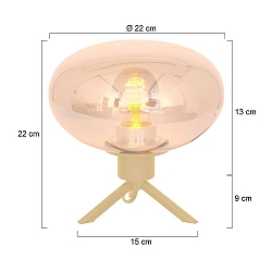 Bordlampe REFLEXION 1-flamme E27 IP20, messing d�mpbar