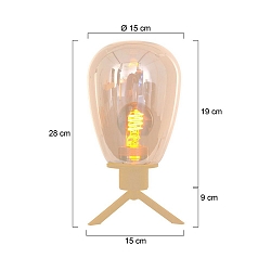 Bordlampe REFLEXION 1-flamme E27 IP20, messing d�mpbar