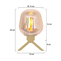 Bordlampe REFLEXION 1-flamme E27 IP20, messing d�mpbar