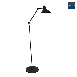 floor lamp KASKET with switch, with jointed arm, with plug E27 IP20, black matt 