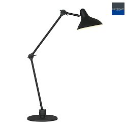 table lamp KASKET with switch, with jointed arm, with plug E27 IP20, black matt 