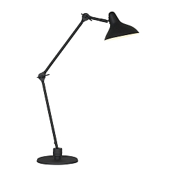 Bordlampe KASKET med afbryder, med leddelt arm, med stik E27 IP20, sort mat 