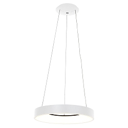 Pendel RINGLEDE - � 48CM stor, rund, direkte / indirekte IP20, hvid mat d�mpbar