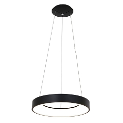 Pendel RINGLEDE - � 48CM stor, rund, direkte / indirekte IP20, sort mat d�mpbar