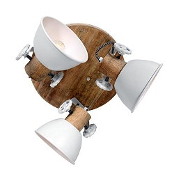 Mexlite Spot GEARWOOD, 3-flammer, hvid