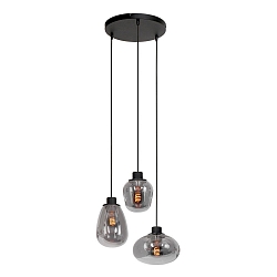 Steinhauer Pendel REFLEXION, 3-flammer, r�get, armatur sort