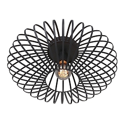 Loftlampe DUNBAR 1-flamme, rund E27 IP20, sort mat d�mpbar