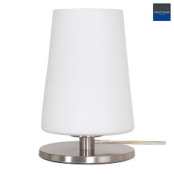 table lamp ANCILLA 1 flame, short, with switching function, conical E27 IP20, steel brushed dimmable