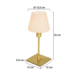 Bordlampe ANCILLA 1-flamme, firkantet E14 IP20, messing d�mpbar