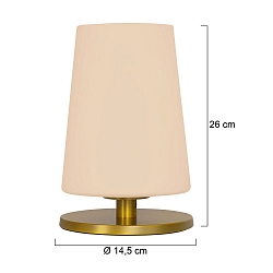 Bordlampe ANCILLA 1-flamme, rund E27 IP20, messing d�mpbar