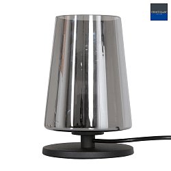 table lamp ANCILLA 1 flame, short, with switching function, conical E27 IP20, black matt dimmable