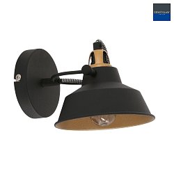 wall luminaire NOV 1 flame, with switch, adjustable E27 IP20, black matt dimmable