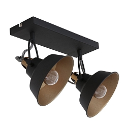 V�g- og Loftlampe NOV� 2-flammer, justerbar E14 IP20, sort mat d�mpbar