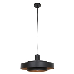 Pendel FLINTER 1-flamme, cylindrisk, direkte / indirekte E27 IP20, sort mat d�mpbar