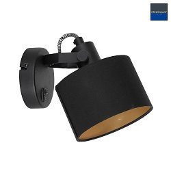 wall luminaire ORNOIR 1 flame, with switch, adjustable E14 IP20, black matt dimmable