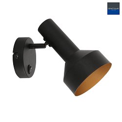 wall luminaire BUNDLE 1 flame, with switch, adjustable E27 IP20, black matt dimmable