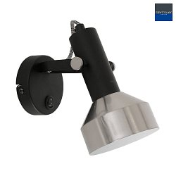 wall luminaire ACIER 1 flame, with switch, adjustable E27 IP20, black matt dimmable