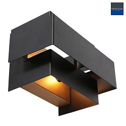 wall luminaire MURO 2-fold, square, direct / indirect G9 IP20, black matt dimmable