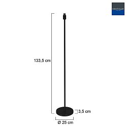 floor lamp NOOR 1 flame E27 IP20, black dimmable