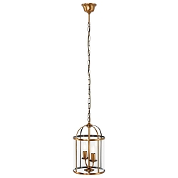Steinhauer Pendant luminaire PIMPERNEL, 2 flames, glass, bronze