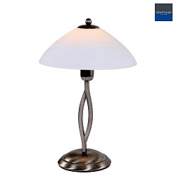 Steinhauer Table lamp CAPRI, 1 flame, glass 25cm white, fitting silver