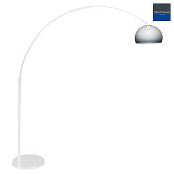 floor lamp SPARKLED LIGHT half round, with switch, with shade, with plug, adjustable E27 IP20, white matt 