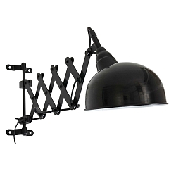 wall luminaire YORKSHIRE 1 flame, with switch, with plug, adjustable E27 IP20, black matt 