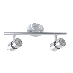 Spotlight bar NATASJA 2-flammer, Dim-To-Warm, justerbar GU10 IP20, st�l b�rstet d�mpbar