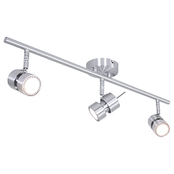 Spotlight bar NATASJA 3-flammer, lang, Dim-To-Warm, justerbar GU10 IP20, st�l b�rstet d�mpbar
