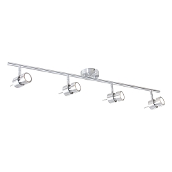 Spotlight bar NATASJA 4-flammer, lang, Dim-To-Warm, justerbar GU10 IP20, st�l b�rstet d�mpbar