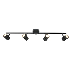 Spotlight bar NATASJA 4-flammer, lang, Dim-To-Warm, justerbar GU10 IP20, sort mat d�mpbar