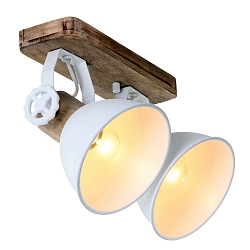 Mexlite Spot GEARWOOD, 2-flammer, hvid
