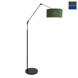 floor lamp PRESTIGE CHIC cylindrical, with switch, with shade, with jointed arm, with plug E27 IP20, black matt dimmable