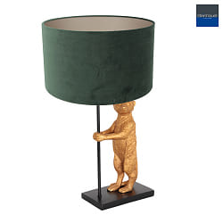 table lamp ANIMAUX - SURICATE up, with switch, with shade, with plug E27 IP20, black matt 