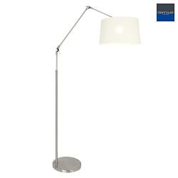floor lamp PRESTIGE CHIC with switch, with shade, with jointed arm, with plug, conical E27 IP20, steel brushed 